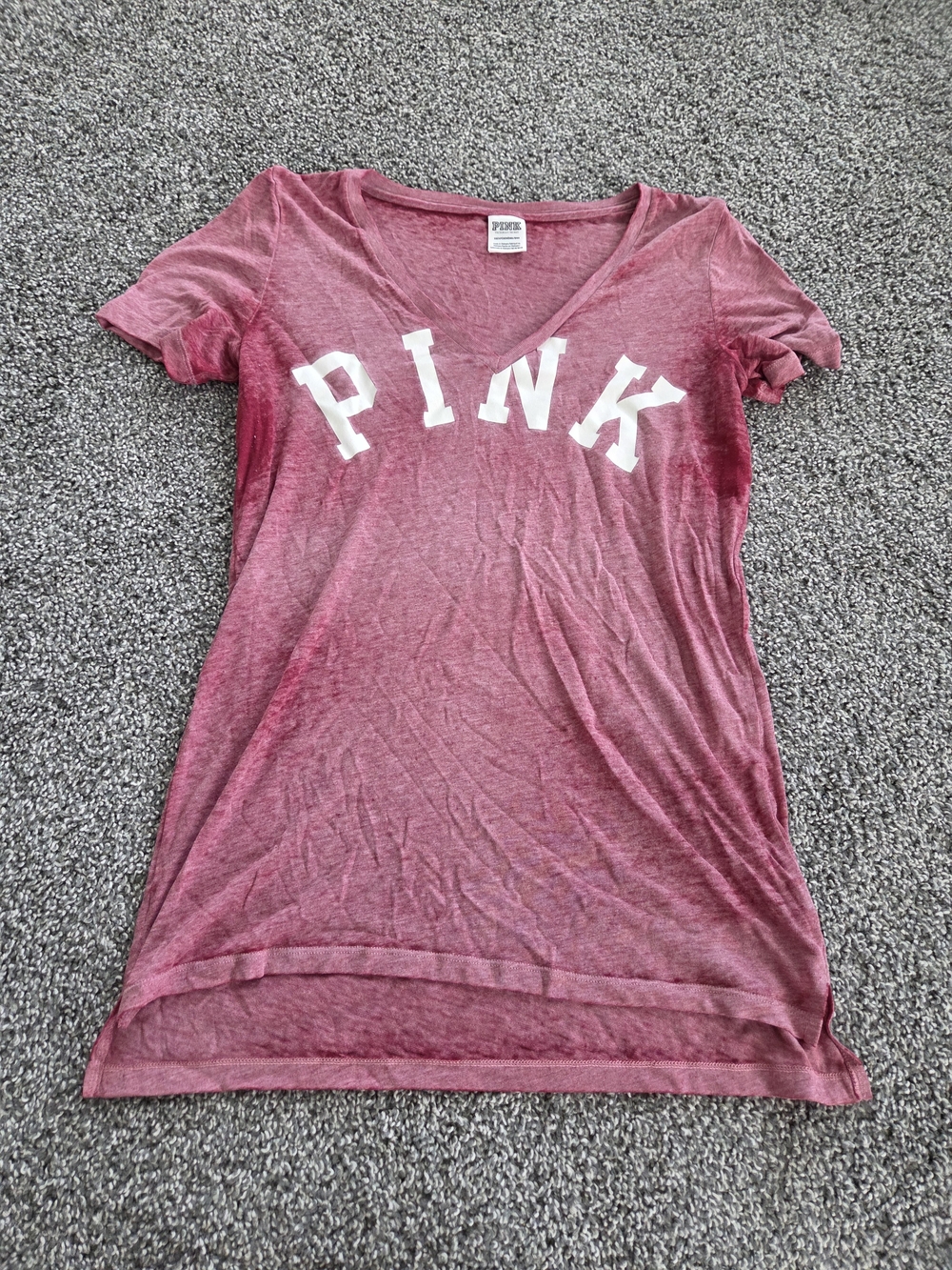 PINK Victoria's Secret Short Sleeve V-Neck Tee in Heather Rose